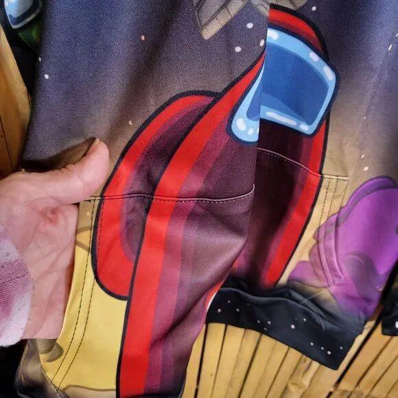 Among Us Kid's Hoodie Sweatshirt Medium Black Space NEW - Picture 3 of 7